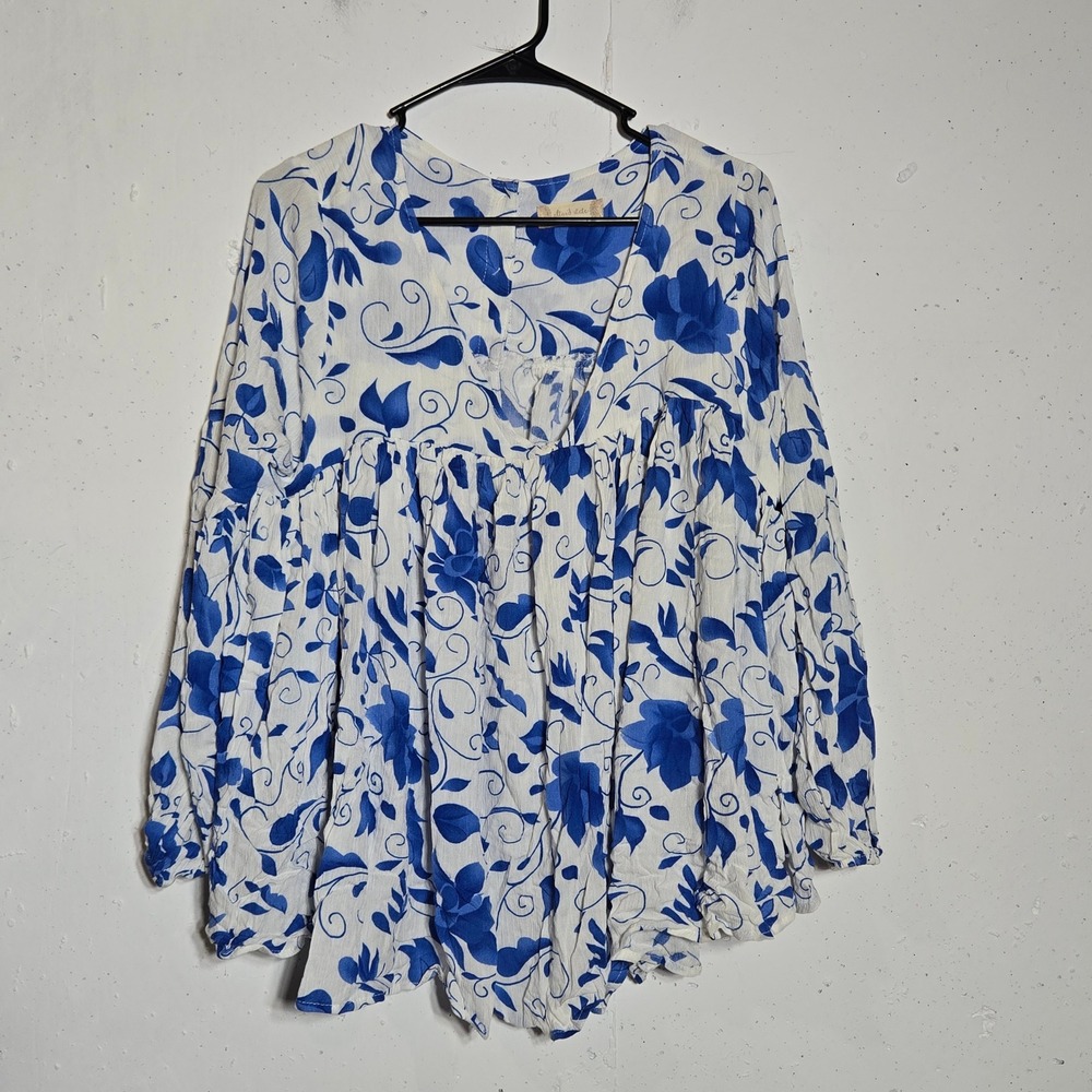 Altard State Floral Top Medium Boho Peasant Cottage Coastal Romantic Whimsi